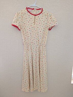 Vintage Route One Petite Miss Vegetable Banana Tomato Dress 50s 60s